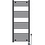 Elektrischer Handtuchheizkörper mit digitalem Thermostat - Badezimmerheizkörper - 1200 × 500 mm - Matt Schwarz - 500 Watt