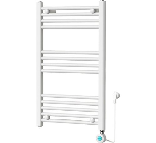 Quality Heating Handtuchheizkörper elektrisch mit Digitalthermostat - Heizkörper Bad - 800 × 500 mm - Mattweiß - 300 Watt