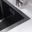 Nurion Spülbecken Black Metal 34,5 x 34,5 – Küchenspüle - Küchenspülen – Spülbecken Küche - ohne Armaturenloch Edelstahl