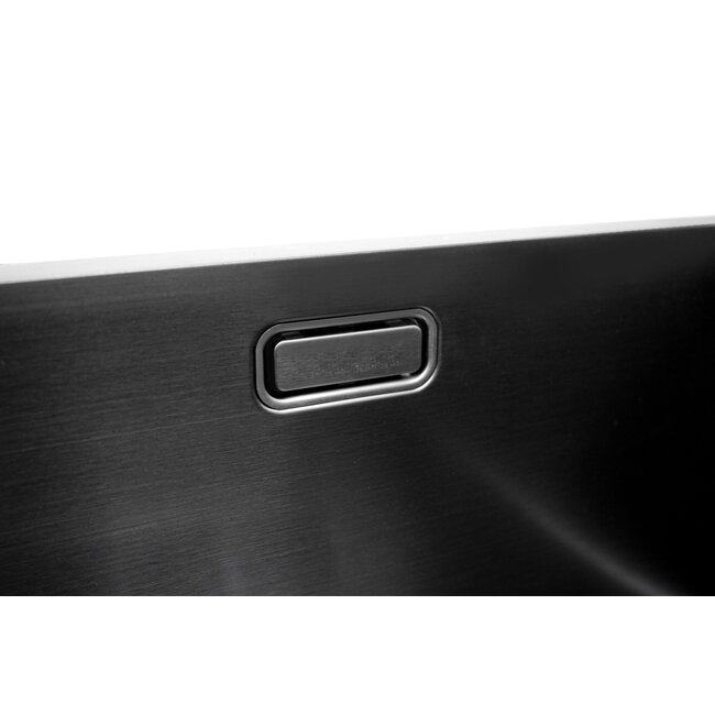 Nurion Spülbecken Black Metal 34,5 x 34,5 – Küchenspüle - Küchenspülen – Spülbecken Küche - ohne Armaturenloch Edelstahl