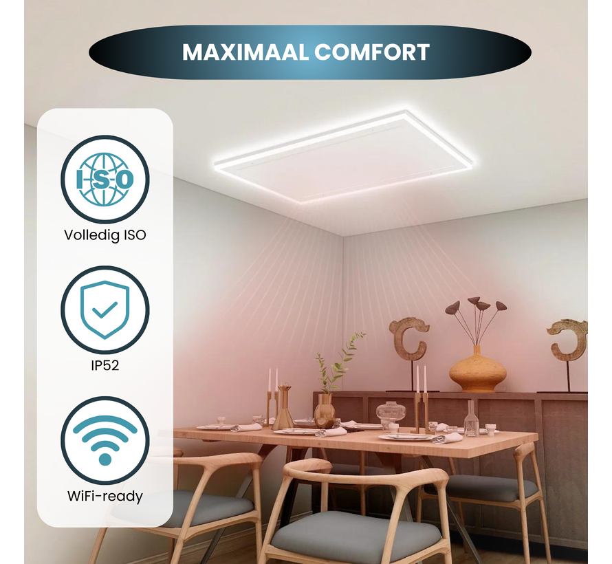 Byecold-HL Serie Wifi-Infrarot-Panel mit LED-Beleuchtung 63 x 65 cm 400Watt