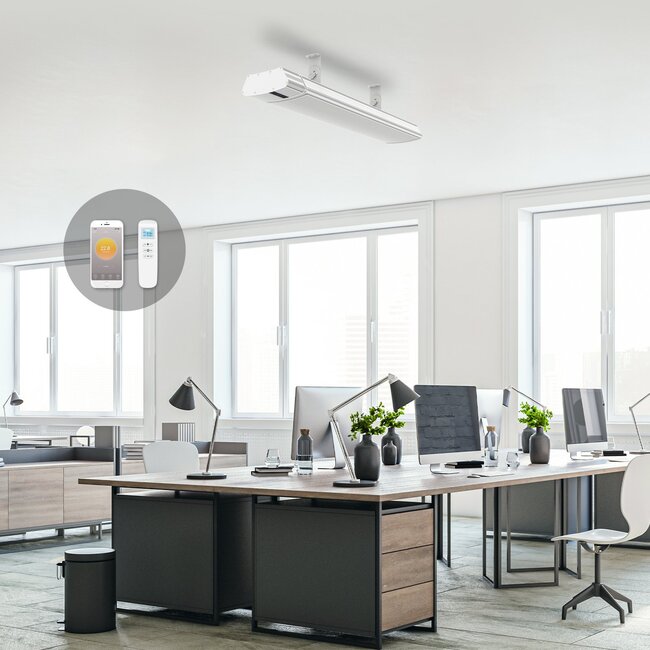 Infrarot-Terrassenstrahler Whitewarm Heizung mit Fernbedienung 1800 - 2400Watt