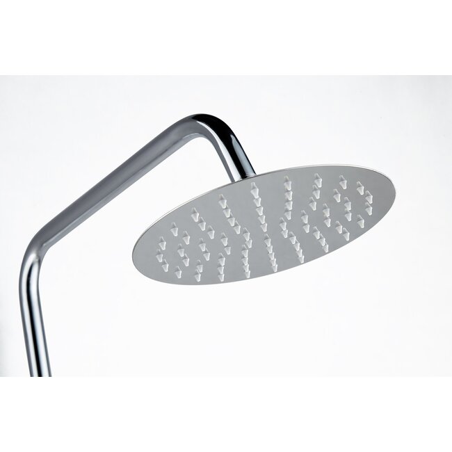 Aufputz-Regendusche 30 cm Kopfbrause thermostatisch Chrom