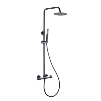 Nurion Aufputz-Regenbrause 30 cm Kopfbrause thermostatisch mattschwarz