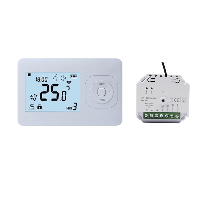 QH Basic kabelloser programmierbarer Thermostat inklusive Mini-Einbauempfänger