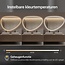 Asymmetrischer Spiegel mit organischer LED-Beleuchtung und Anti-Beschlagheizung, 90 cm breit und 60 cm hoch