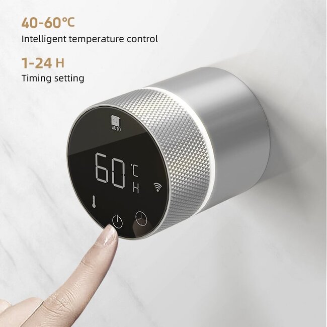 Elektrischer Handtuchheizkörper Chrom mit Thermostat