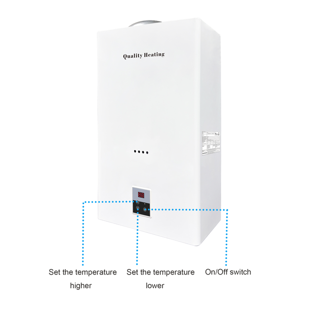 EcoTherm Elektronischer Geysir Digital 14L Low Nox Propan offene Kammer