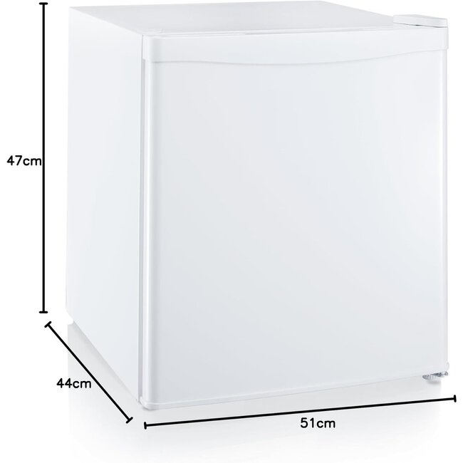 Nurion Mini-Kühlschrank – 40 l – Kleiner Kühlschrank – Freistehend – Kompakt – Weiß