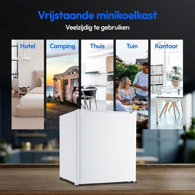 Nurion Mini-Kühlschrank - 40L - Kleiner Kühlschrank - Freistehend - Kompakt - Weiß