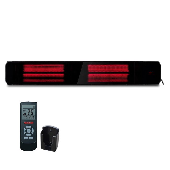 Infrarot-Terrassenstrahler Calore schwarz Strahler einstellbar 1600 - 3200Watt