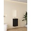 Nurion Toilettenmöbel Milan - mattes schwarzes Waschbecken und schwarzer Holzschrank - 41 x 22,5 x 65 cm