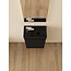 Nurion Toilettenmöbel Milan - mattes schwarzes Waschbecken und schwarzer Holzschrank - 41 x 22,5 x 65 cm