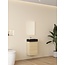 Nurion Toilettenmöbel Nora - matt schwarzes Waschbecken und Schrank in hellem Holz - 41 x 22,5 x 65 cm
