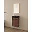 Nurion Toilettenmöbel Emma - matt schwarzes Waschbecken und Walnuss-Schrank - 41 x 22,5 x 65 cm