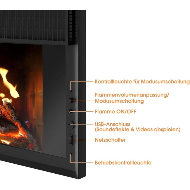 Byecold Infrarot-Kamin LCD 1700Watt Deluxe