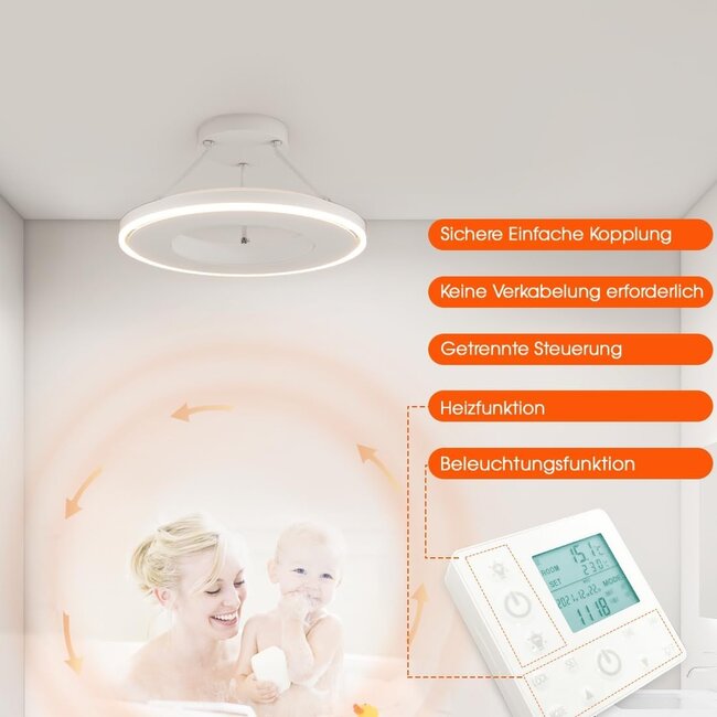 QH-GlowRing Serie WLAN-Infrarotpaneel mit LED-Beleuchtung 60 cm 1000 Watt