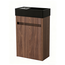 Nurion Toilettenmöbel Emma - matt schwarzes Waschbecken und Walnuss-Schrank - 41 x 22,5 x 65 cm
