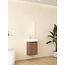 Nurion Toilettenmöbel Finn - glänzend weiße Keramikschale und dunkler Holzschrank - 41 x 22,5 x 65 cm
