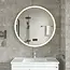 Quality Heating Smart-Spiegel rund 80 cm goldener Rahmen mit LED-Beleuchtung, Anti-Beschlag und WLAN