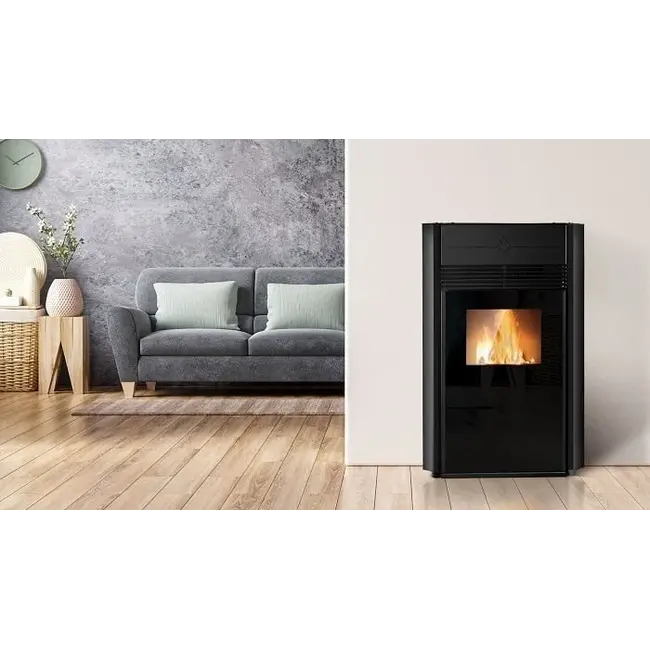 Pelletheizung - 9 kW - für 60-80 m² - 5 Stufen - Timer - CR8 - doppeltür