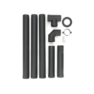 Quality Heating Pelletkamin Rohrset - Ø 100 mm - Kohlenstoffstahl - Nicht elektrisches Modell