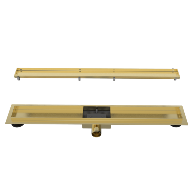 SolarDrain Duschrinne komplett mit festem Flansch und geschlossenem Rost