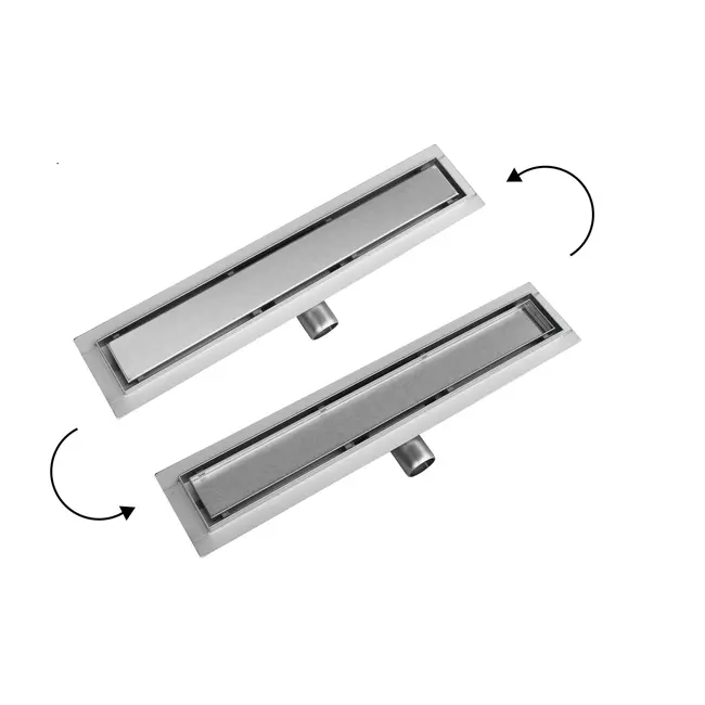 LunaDrain Duschrinne komplett mit Flansch und geschlossenem Gitterrost