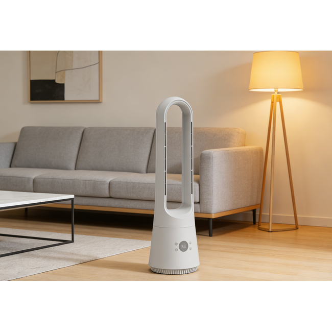 Design-Standventilator mit Fernbedienung, Timer und Aromafunktion