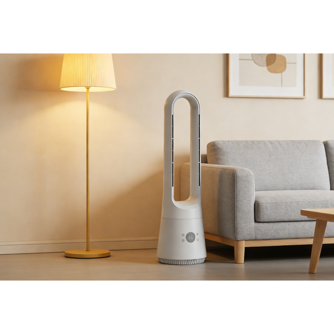 Design-Standventilator mit Fernbedienung, Timer und Aromafunktion