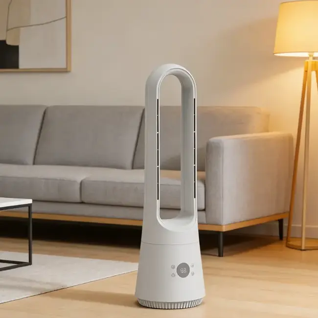 Design-Standventilator mit Fernbedienung, Timer und Aromafunktion