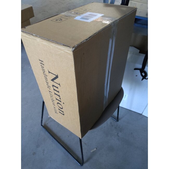 Zweite Chance - Nurion Spülbecken Black Metal 39,5 x 34,5– Küchenspüle - Küchenspülen – Küchenwaschbecken - ohne Armaturenloch Edelstahl - Standard