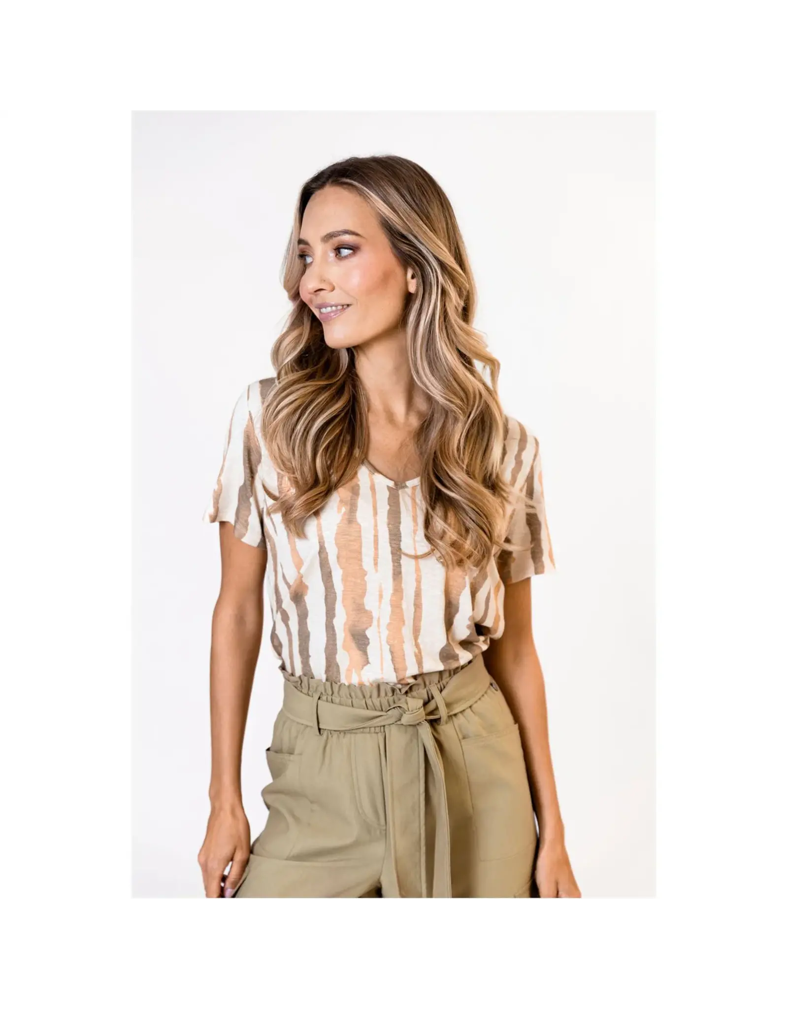 Poools T-Shirt Print Cream Apri Poools