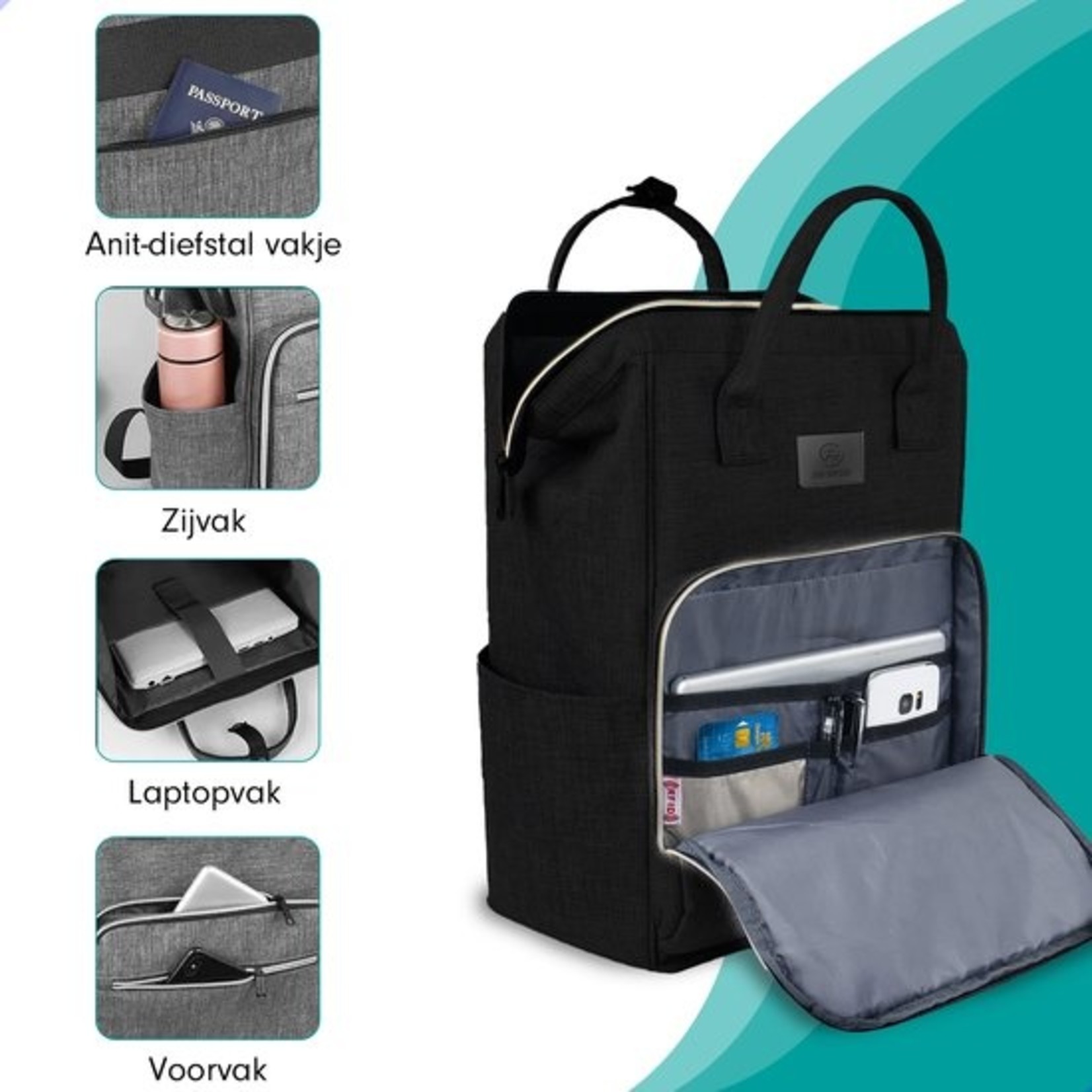 AG Store AG Luxe Rugzak laptoptas rugtas Geschikt voor 15.6 inch laptop 26L laptopvak laptoptassen Anti Diefstal waterafstotend voor