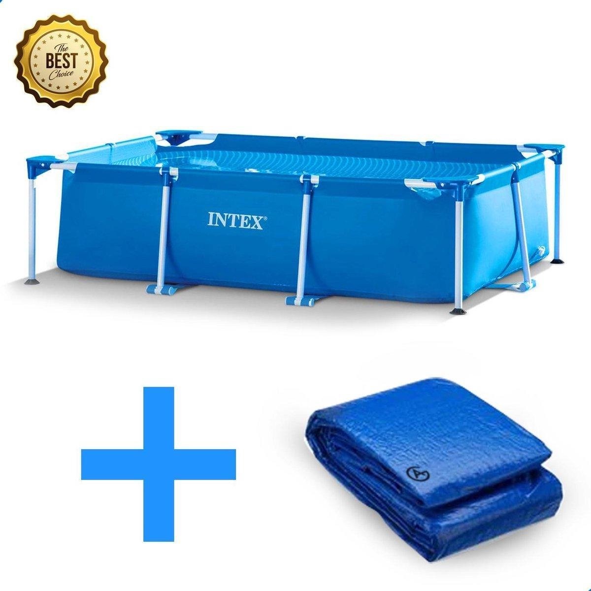 Intex Family Frame Zwembad 300x200x75cm inclusief Bestway Afdekhoes ...