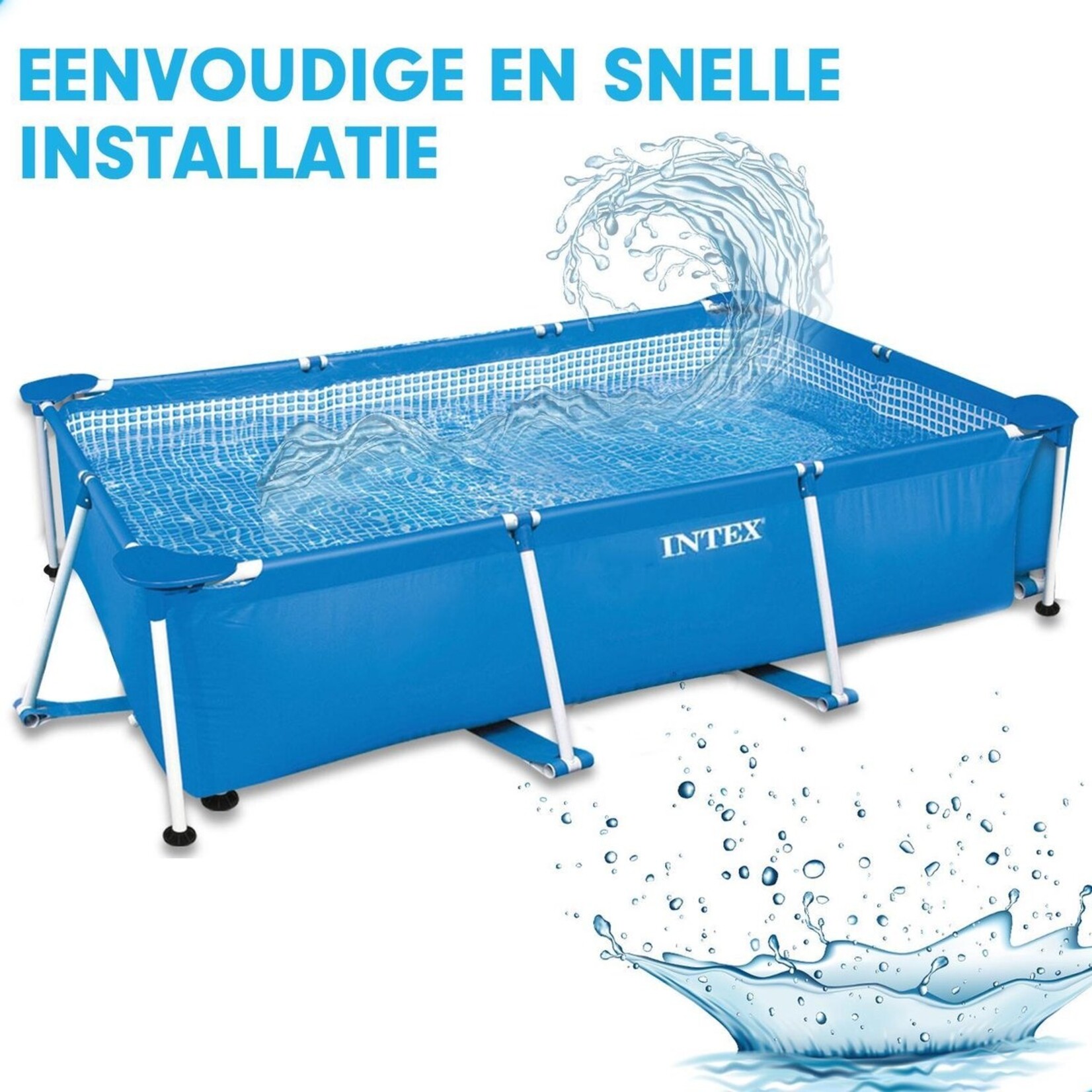 AG Store Intex Family Frame Zwembad 300x200x75cm inclusief Bestway Afdekhoes - Afdekzeil