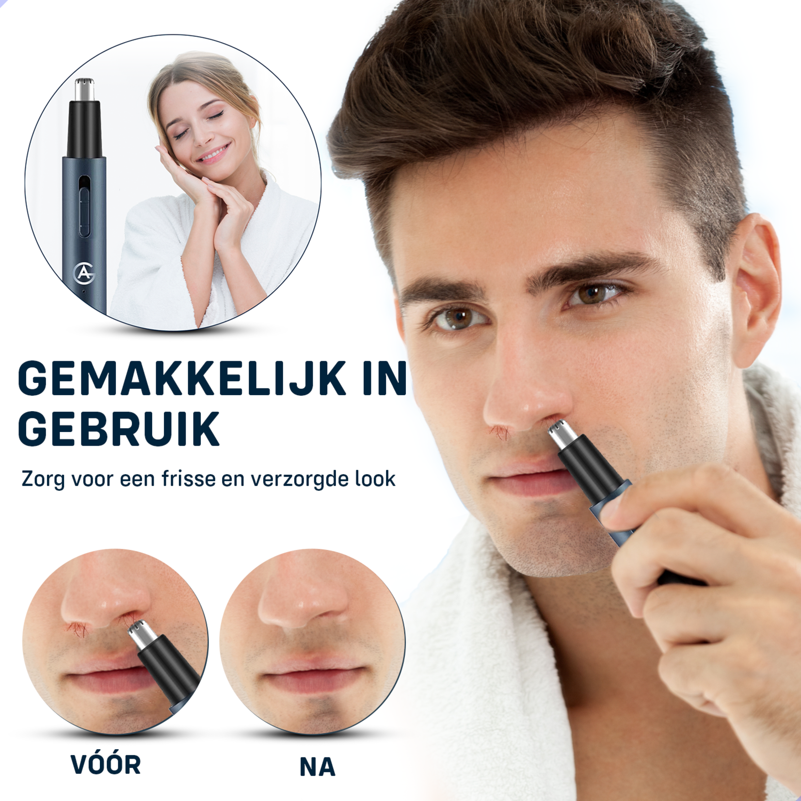 AG Store AG120 Neustrimmer Mannen - Vrouwen  - Oplaadbaar - Oortrimmer - Dames - Wenkbrauwtrimmer - Multifunctioneel Professioneel 3 in 1 Trimmer - Neushaartrimmers  -