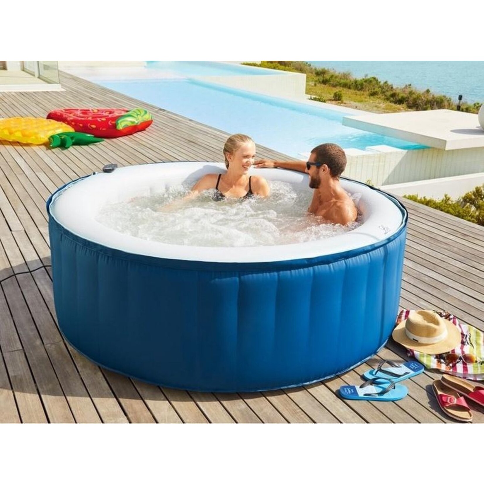 AG Store Opblaasbare Jacuzzi, spa , 180cm, 4 personen, pomp, inflator, filter, zeildoek en afstandsbediening - hottubs -