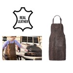 Lederen BBQ - Hobby schort - Echt Leer - Real Leather - Barbecue - Donkerbruin