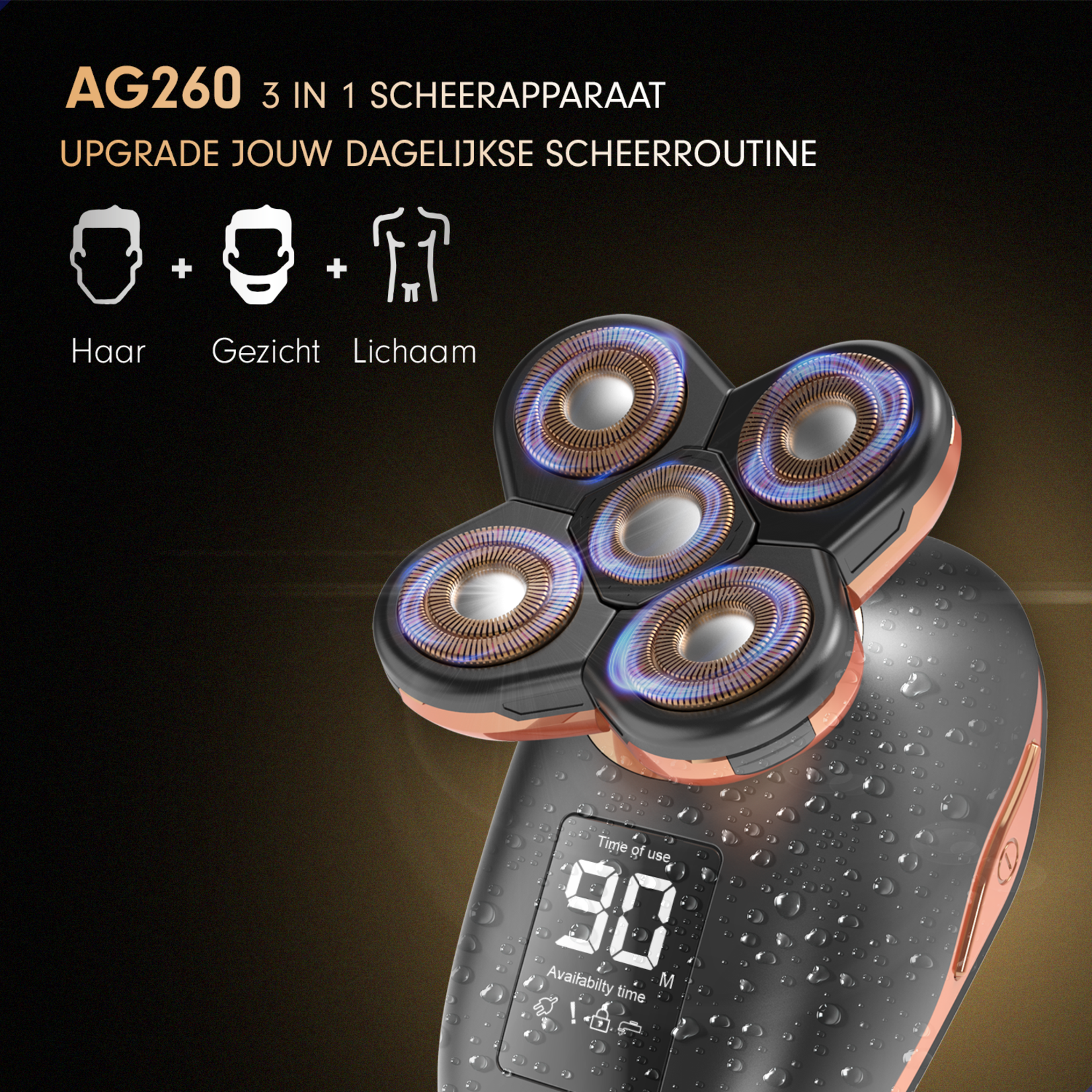 AG AG260 Scheerapparaat - Nat en droog - Mannen - Scheerapparaten - Trimmer - Scheren - Draadloos - Tondeuse - Elektrisch shaver - Baardtrimmer
