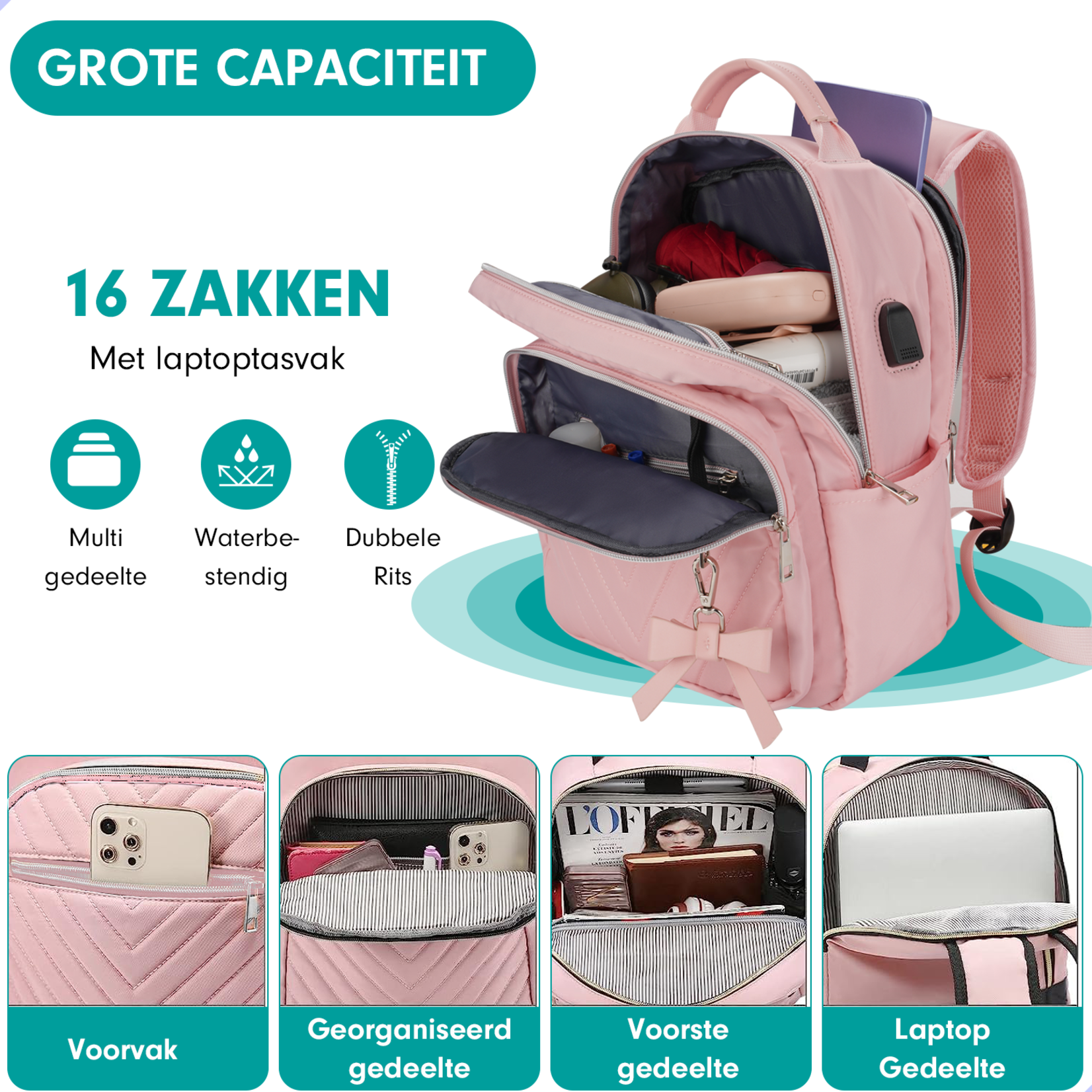 AG AG Laptoptas roze deluxe