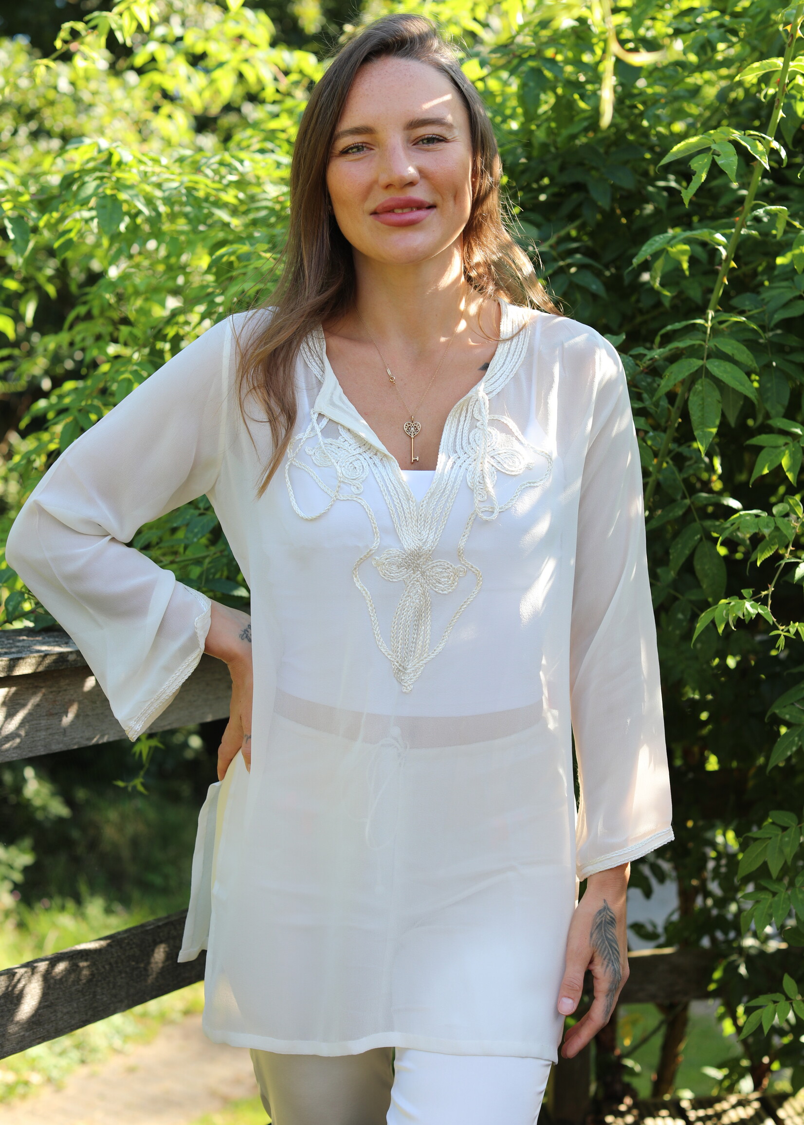 Kahuna Witte Chiffon Tuniek