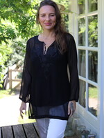 Kahuna Zwarte chiffon tuniek