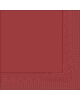 Servet Tissue 3 laags 24x24cm 1/4 vouw Uni Bordeaux