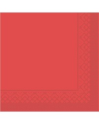 Servet Tissue 3 laags 24x24cm 1/4 vouw Uni Rood  bestellen