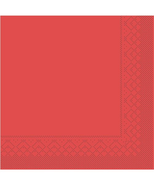 Servet Tissue 3 laags 24x24cm 1/4 vouw Uni Rood  bestellen