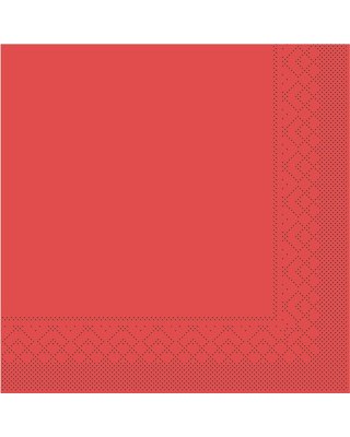 Servet Tissue 3 laags 40x40cm 1/8 vouw Uni Rood