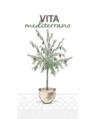 Servet Tissue 2 laags Vita Mediterrano 40x40cm  1/8 vouw