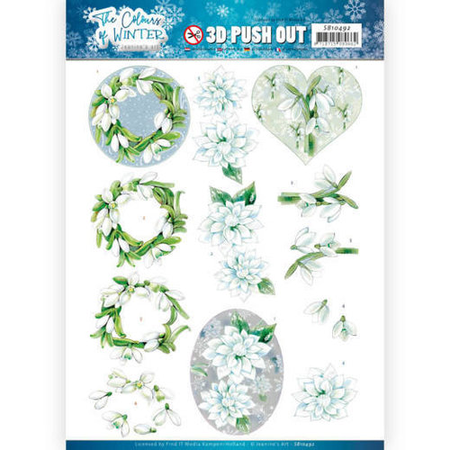 Jeanines Art SB10492 - Uitdrukvel - Jeanines Art- The colours of winter - White winter flowers