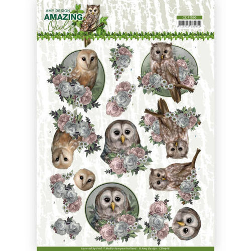 Amy Design CD11566 - 10 stuks knipvellen - Amy Design - Amazing Owls - Romantic Owls